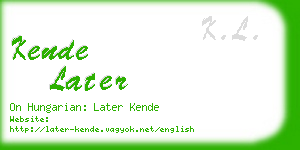kende later business card